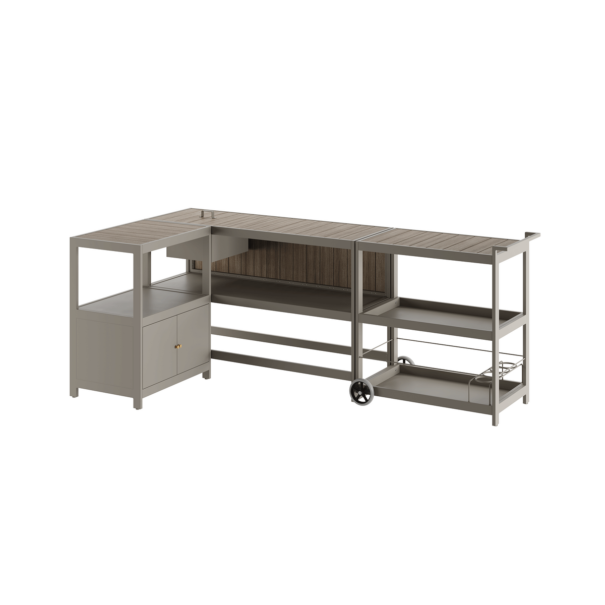 Detail of Ecoscape Outdoor Kitchen Set of 3 Units in Taupe