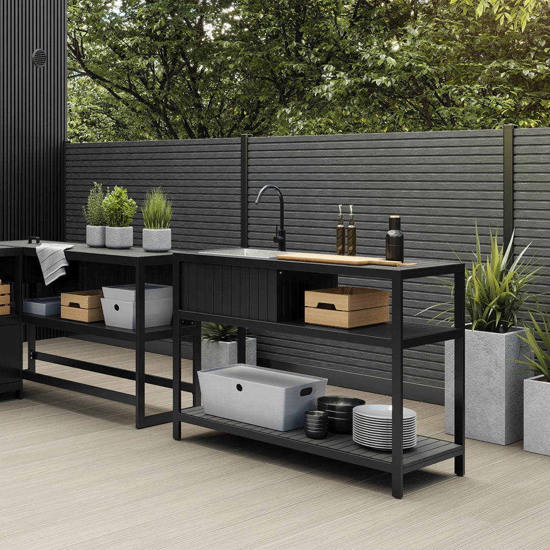 Ecoscape Outdoor Kitchen Sink Unit in Smoke