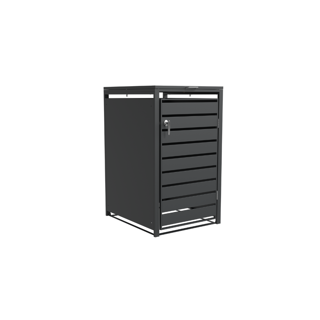 Ecoscape Single Bin Storage with Lid in Charcoal